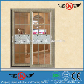 JK-AW9128 de lujo de estilo decorativo puerta de aluminio puerta corredera de cristal